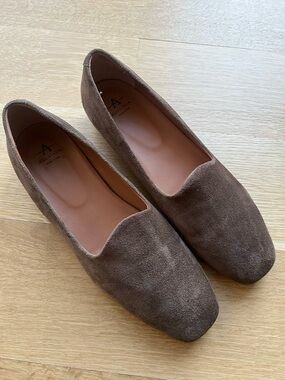 Aquatalia Brown Suede Women's Loafers Reanna
